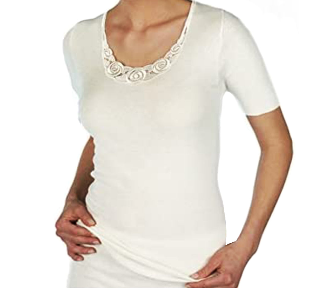 Maglia Donna Angora Medima Maglia A Manica Corta Donna 20% Angora