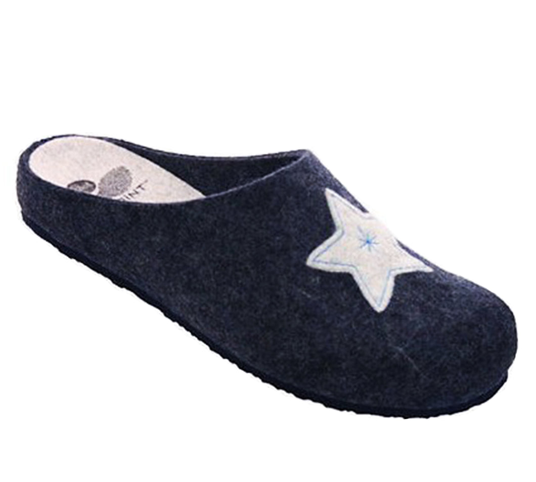Dr Scholl Lumi - Pantofola in Feltro Blu con stella (paio) - TAILORMED®